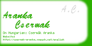 aranka csermak business card