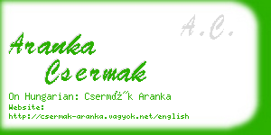 aranka csermak business card